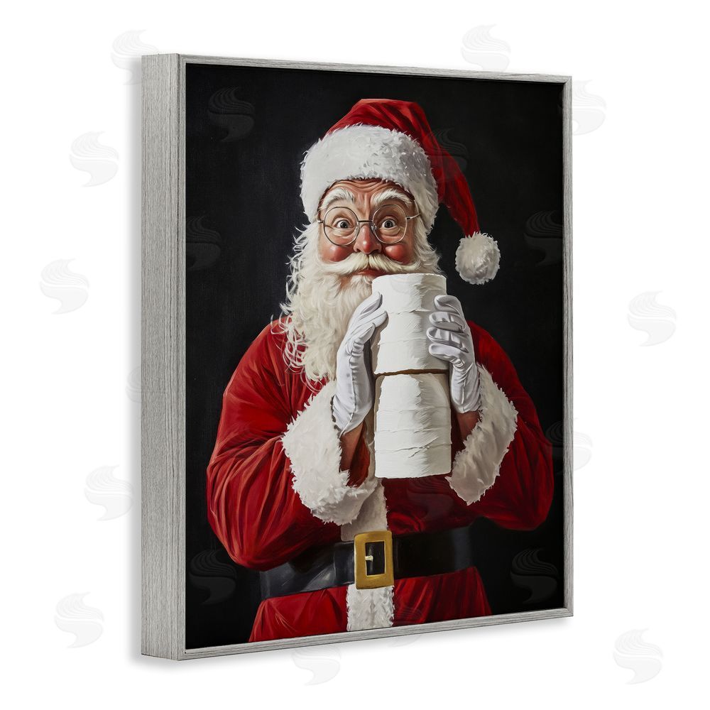 Arlington Prints Santa Has Your TP Gray Framed Giclee Wall Art Print
