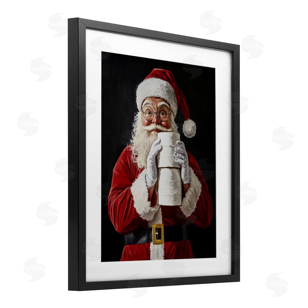 Arlington Prints Santa Has Your TP Black Framed Print Under Glass with White Mat Wall Art