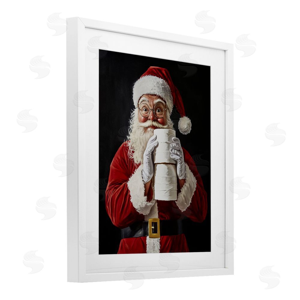 Arlington Prints Santa Has Your TP White Framed Print Under Glass with Mat Wall Art