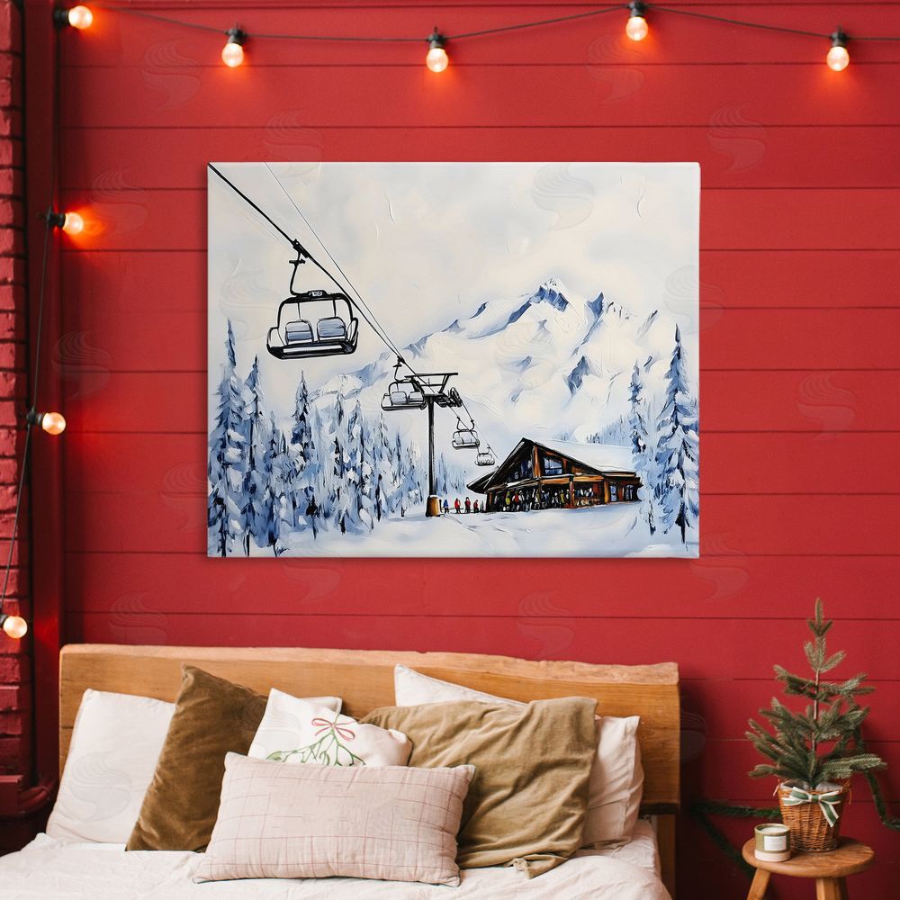 Arlington Prints Winter Ski Lift Cabin Canvas Art on Wall