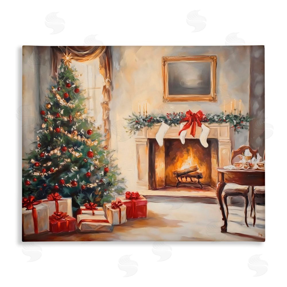Arlington Prints Vintage Christmas Tree Hearth Canvas Wall Art Print