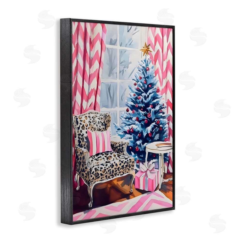 Arlington Prints Trendy Glam Christmas Black Framed Giclee Wall Art Print