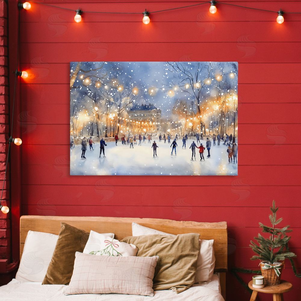 Creative Studio Ice Skating Under The Lights Canvas Art on Wall