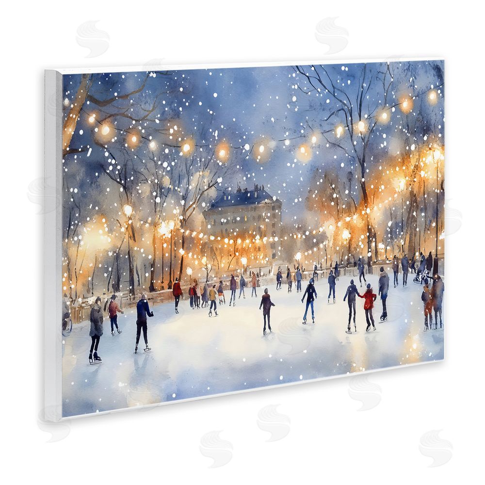 Creative Studio Ice Skating Under The Lights Wall Plaque Art Print
