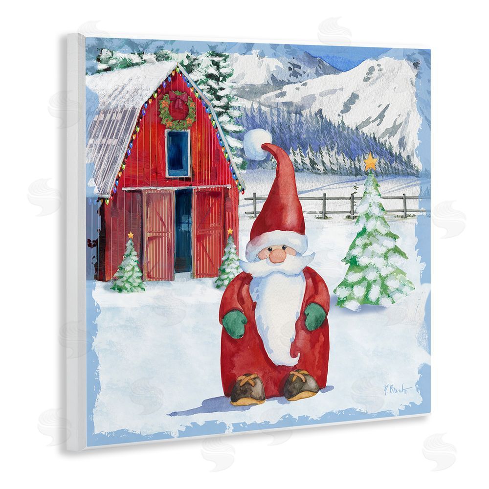Paul Brent Frosty Barn Gnome Wall Plaque Art Print