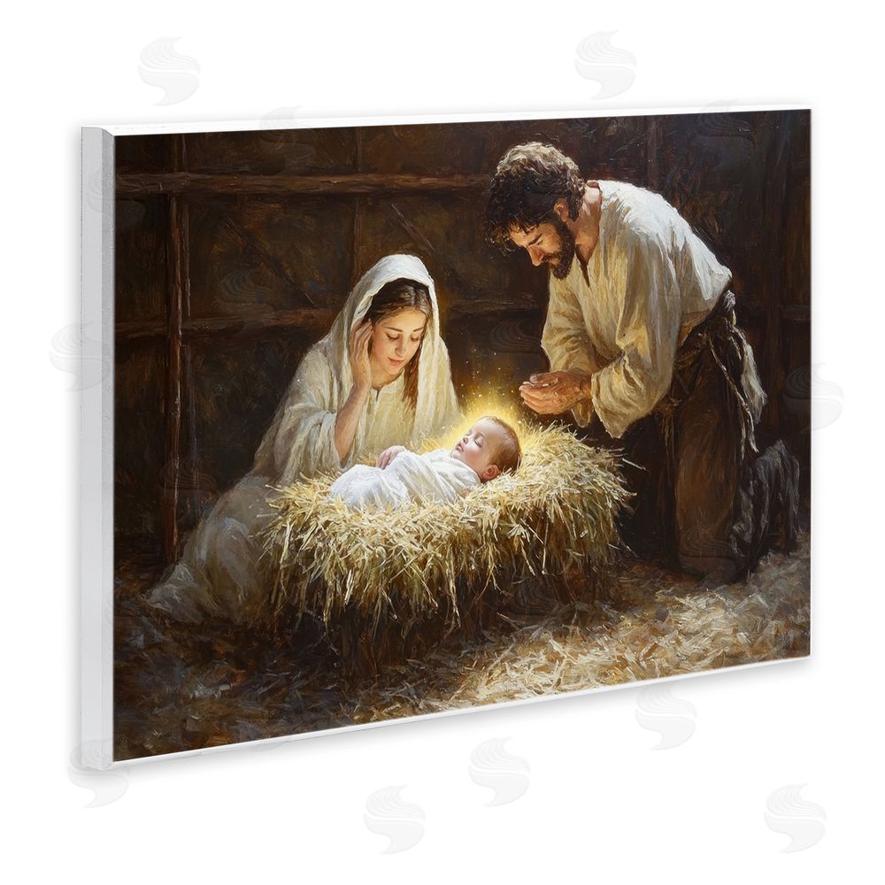 Petal Prints Design Christ Is Born Nativity Wall Plaque Art Print