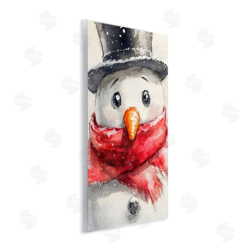 Petal Prints Design Close Up Snowman Portrait Wall Plaque Art Print