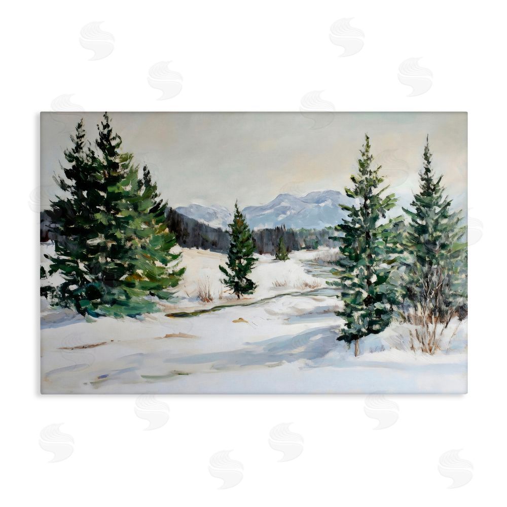 Petal Prints Design Winter Forest Frosty Hills Canvas Wall Art Print