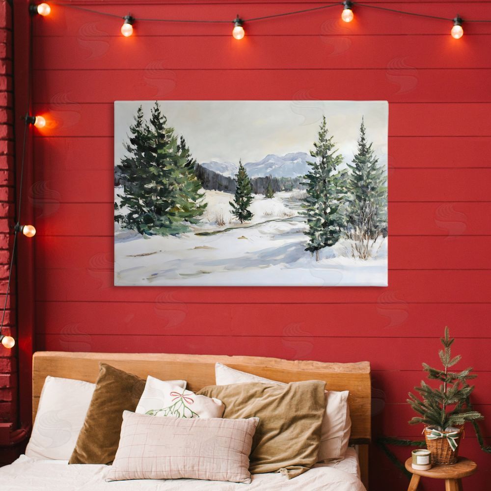 Petal Prints Design Winter Forest Frosty Hills Canvas Art on Wall