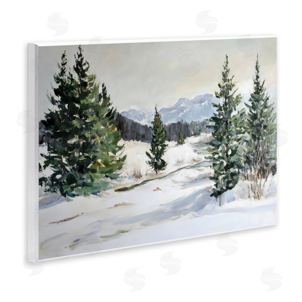 Petal Prints Design Winter Forest Frosty Hills Wall Plaque Art Print