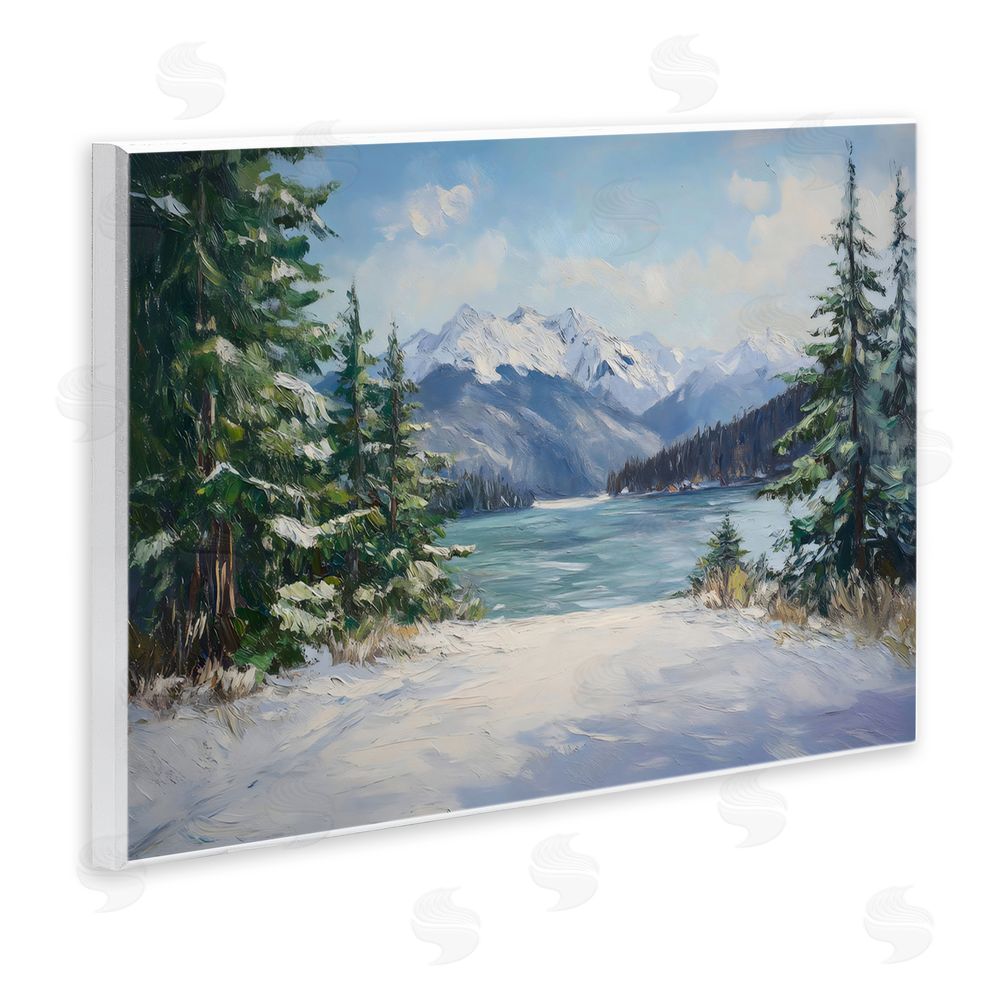 Petal Prints Design Frozen Winter Lake Wall Plaque Art Print