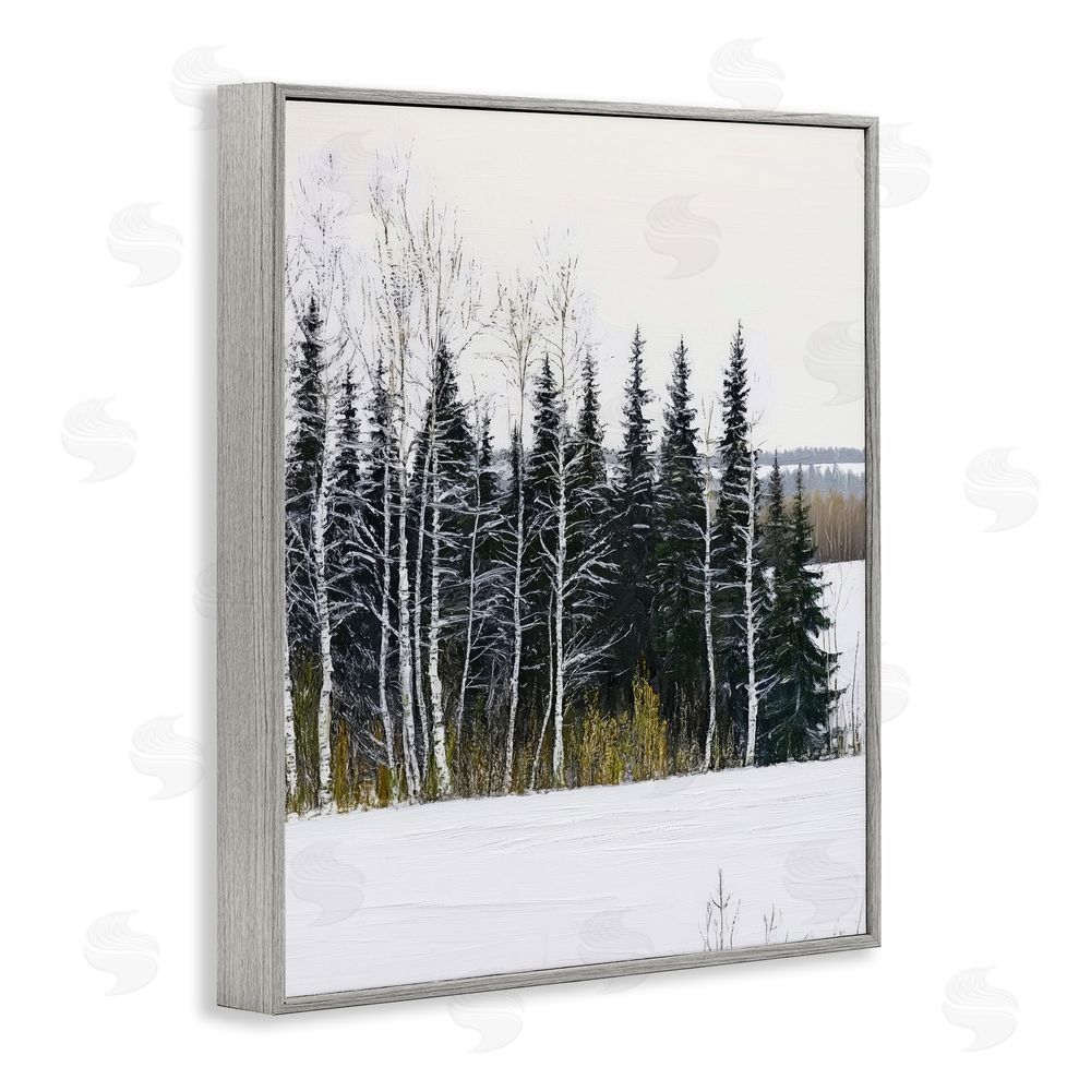 Arlington Prints Winter Landscape Grove Gray Framed Giclee Wall Art Print