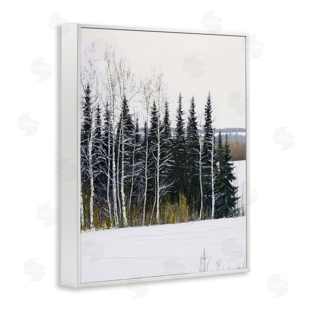 Arlington Prints Winter Landscape Grove White Framed Giclee Wall Art Print