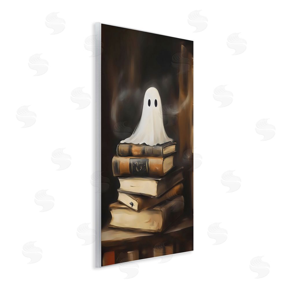 Arlington Prints Ghost on Book Stack  Wall Plaque Art Print