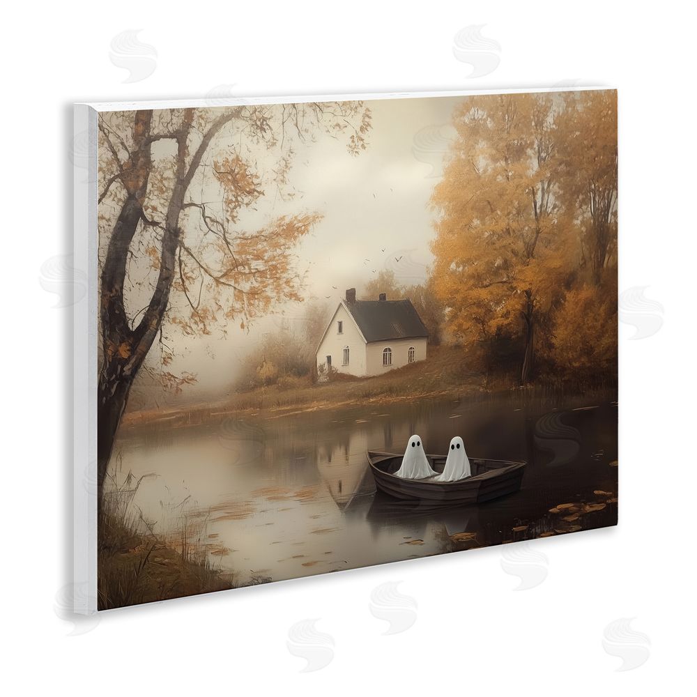 Arlington Prints Fall Ghosts Boat Ride Wall Plaque Art Print