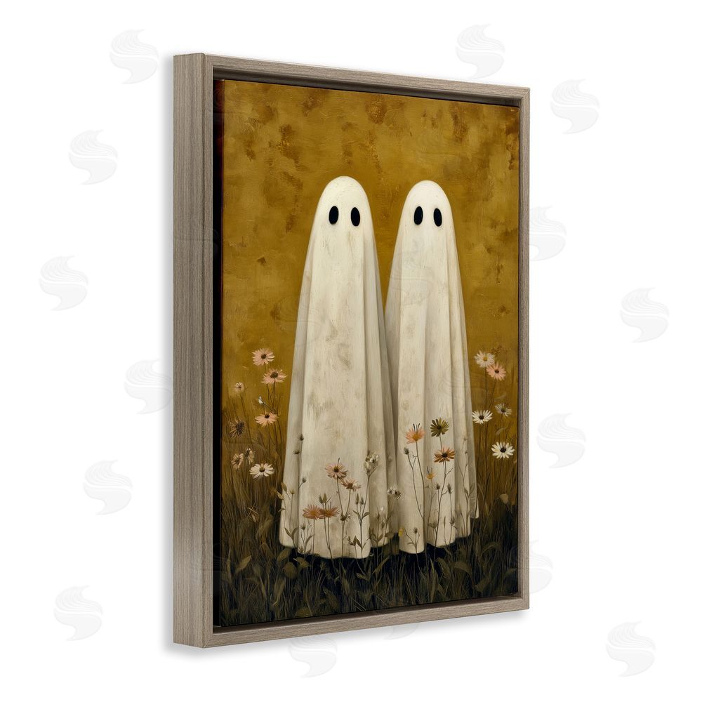 Arlington Prints Old World Ghost Couple Brown Floating Frame Canvas Wall Art Print