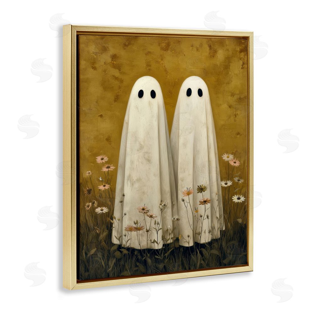 Arlington Prints Old World Ghost Couple Gold Floating Frame Canvas Wall Art Print