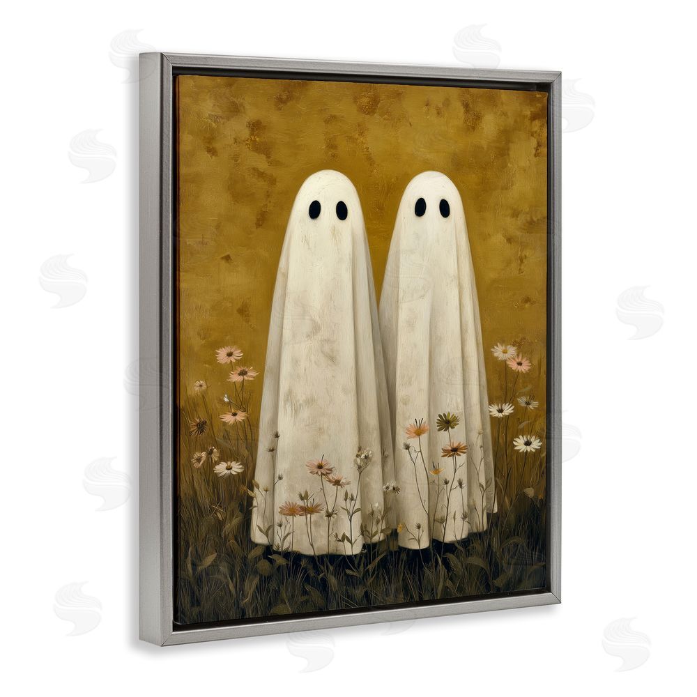 Arlington Prints Old World Ghost Couple Gray Floating Frame Canvas Wall Art Print