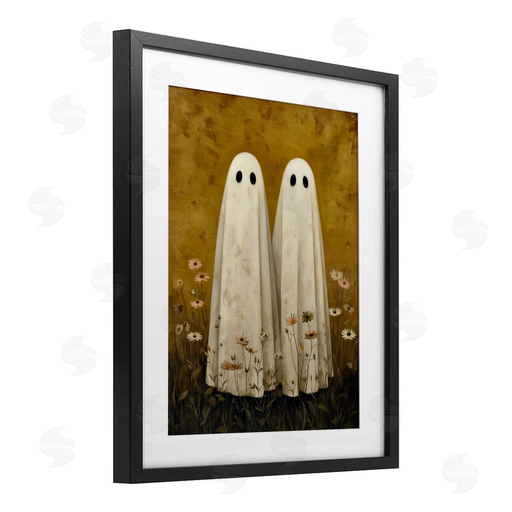 Arlington Prints Old World Ghost Couple Black Framed Print Under Glass with White Mat Wall Art