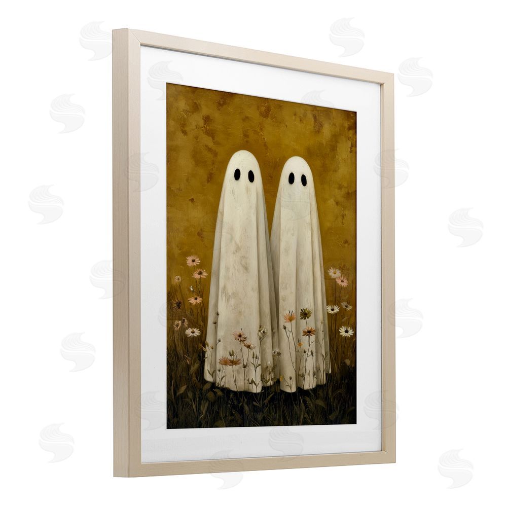 Arlington Prints Old World Ghost Couple Birch Framed Print Under Glass with White Mat Wall Art