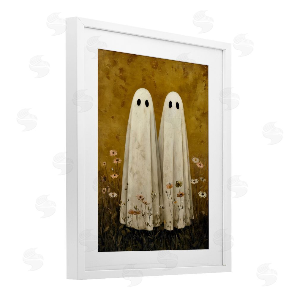 Arlington Prints Old World Ghost Couple White Framed Print Under Glass with Mat Wall Art