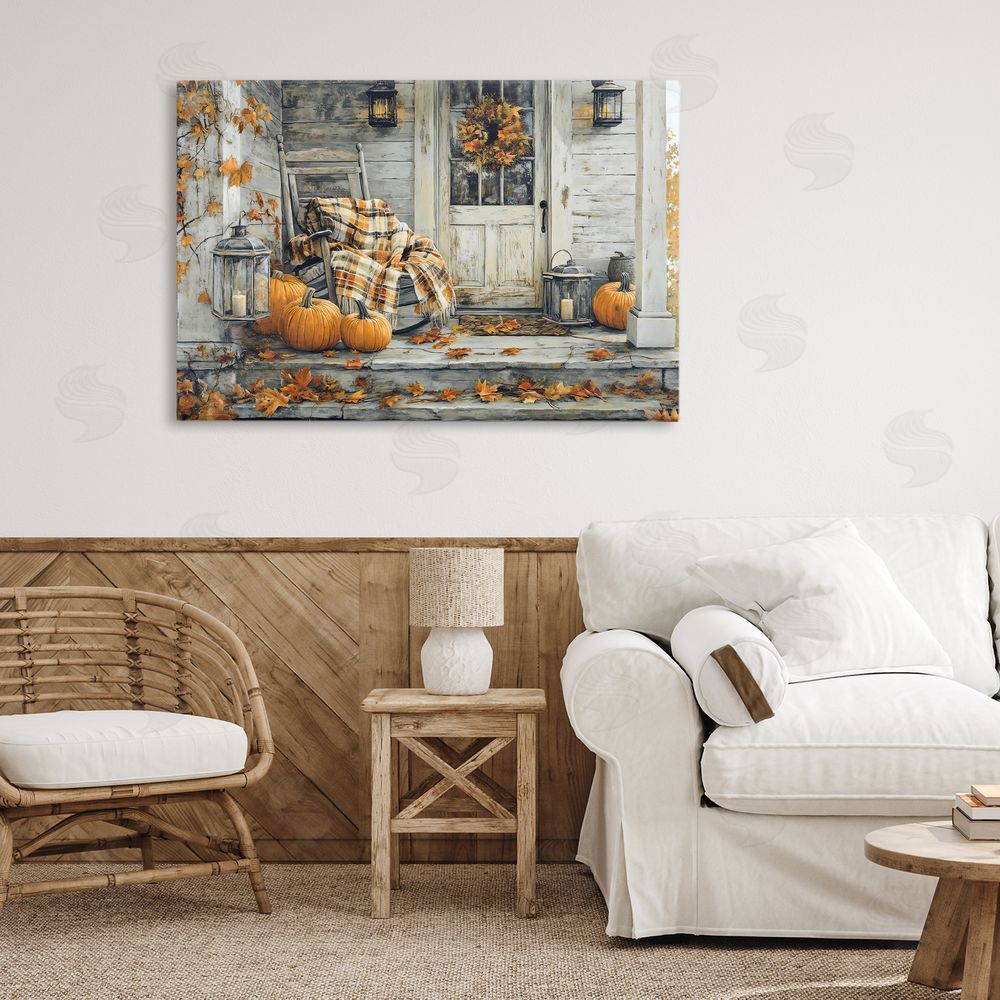 Creative Studio Rustic & Cozy Fall Porch Canvas Art on Wall