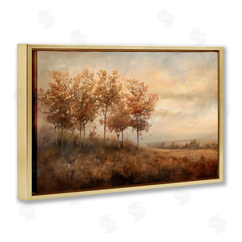 Creative Studio Vast Autumn Landscape Gold Floating Frame Canvas Wall Art Print
