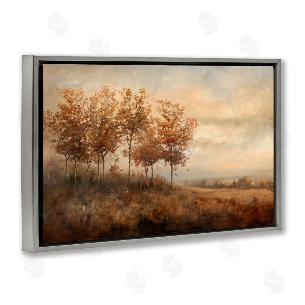 Creative Studio Vast Autumn Landscape Gray Floating Frame Canvas Wall Art Print