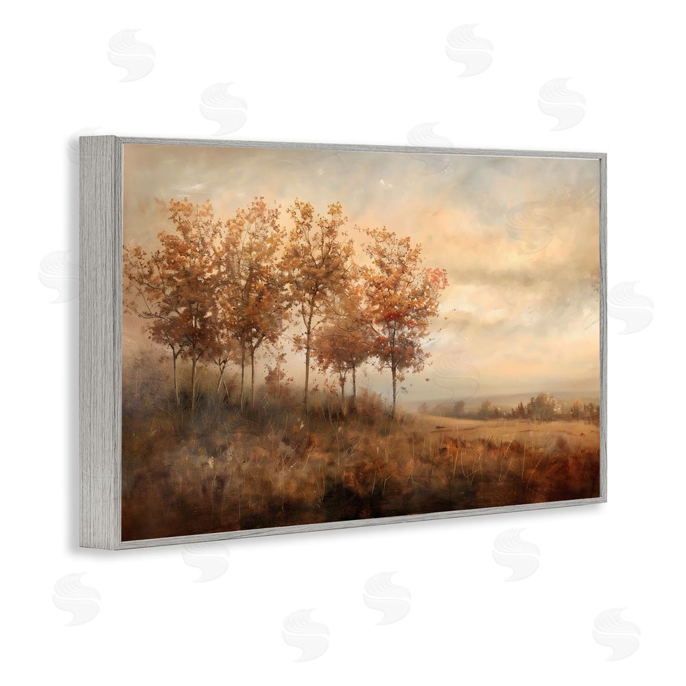 Creative Studio Vast Autumn Landscape Gray Framed Giclee Wall Art Print