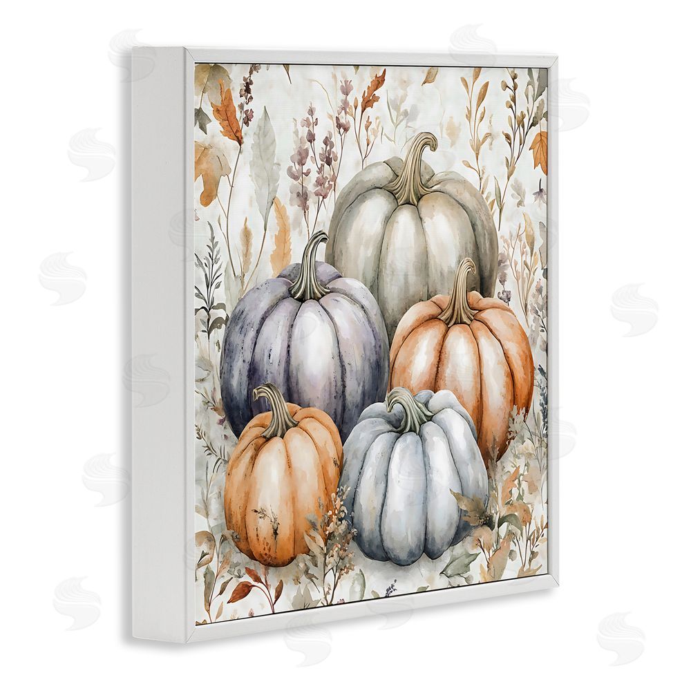 Creative Studio Watercolor Pumpkin Harvest White Framed Giclee Wall Art Print