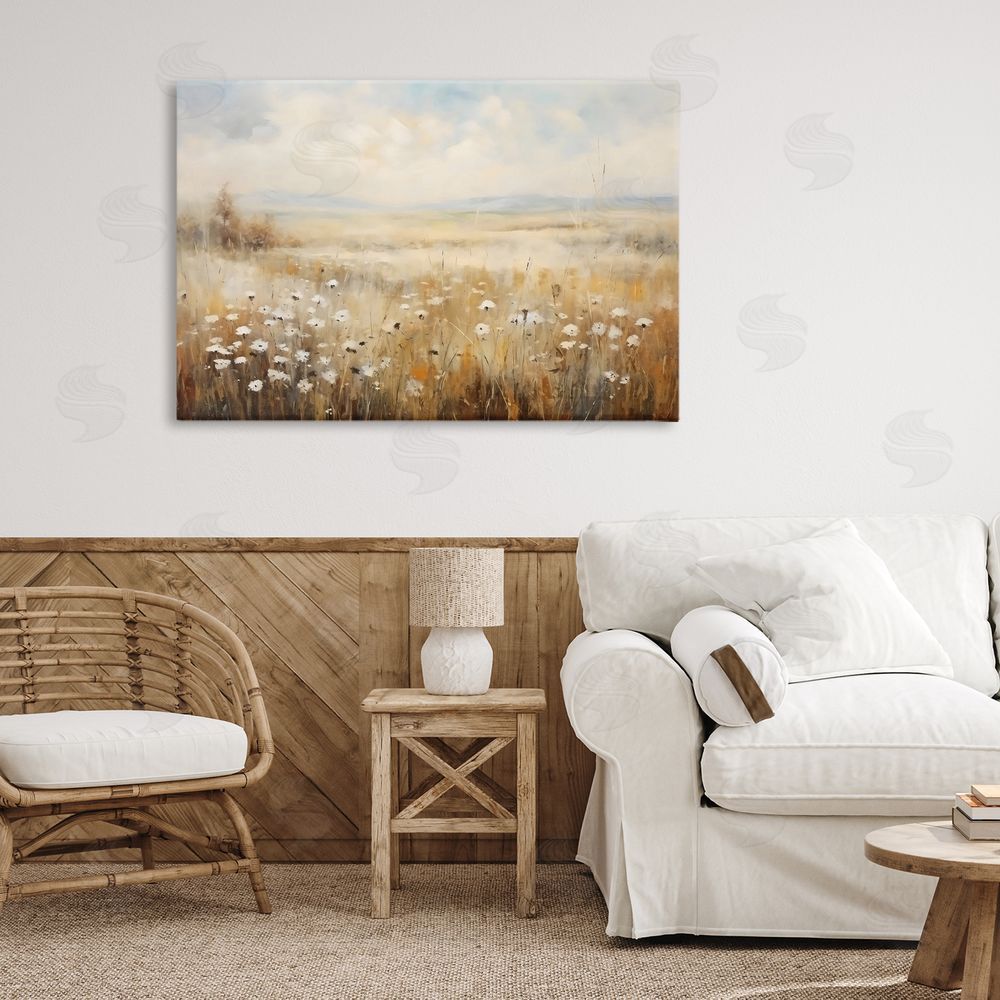 Creative Studio Neutral Land Calmness Stretched Canvas Wall Art in Room