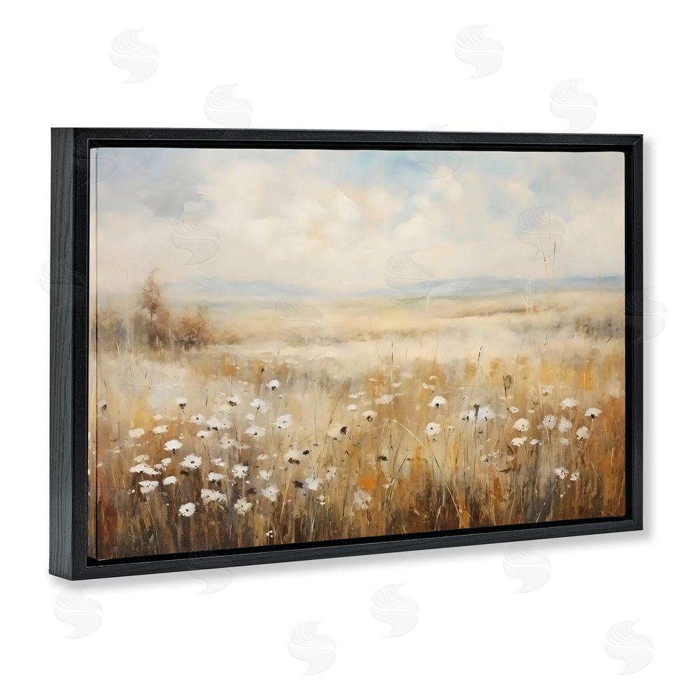 Creative Studio Neutral Land Calmness Black Floating Framed Canvas Wall Art