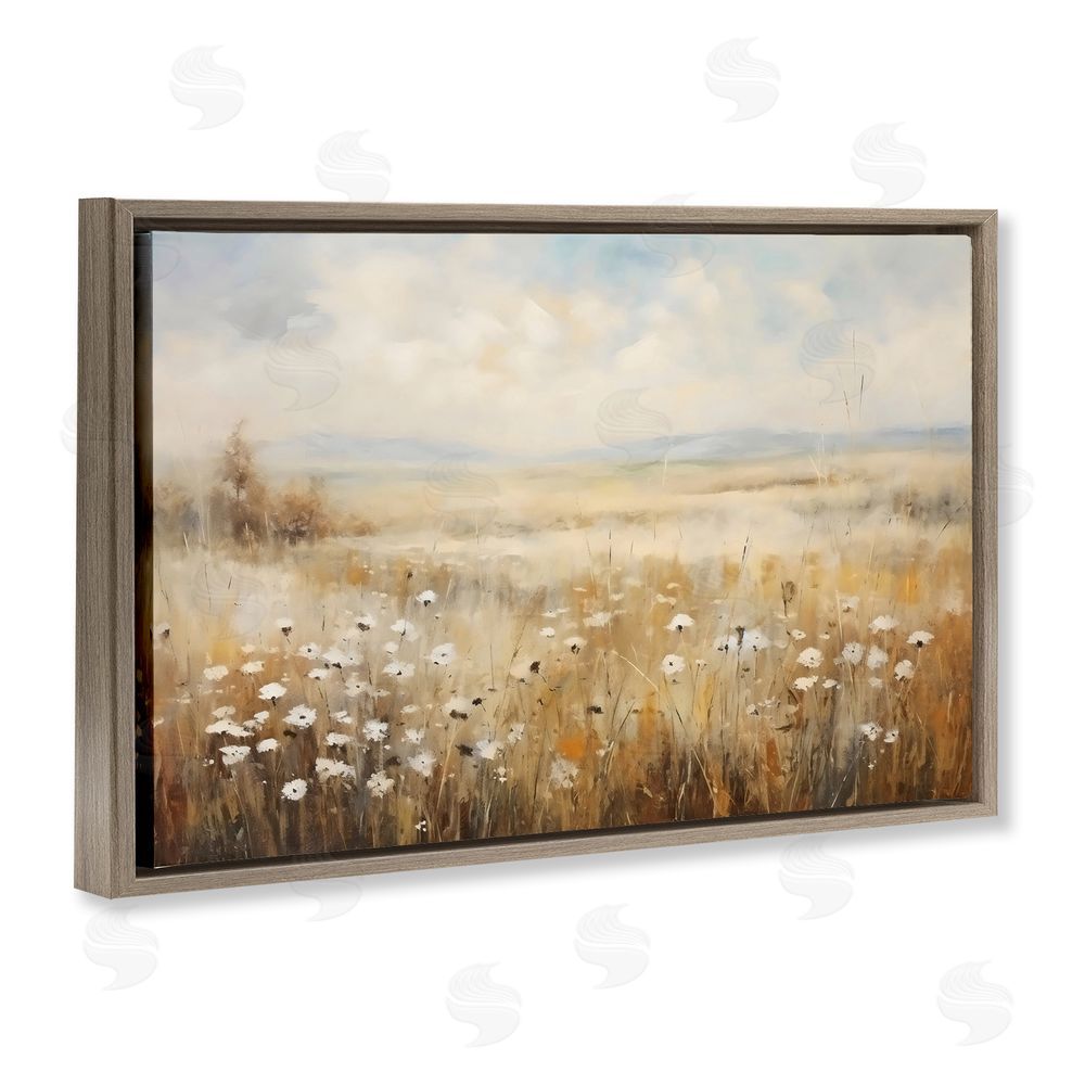 Creative Studio Neutral Land Calmness Brown Floating Framed Canvas Wall Art