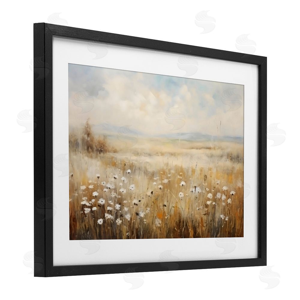 Creative Studio Neutral Land Calmness Black Framed Print Under Glass Wall Art
