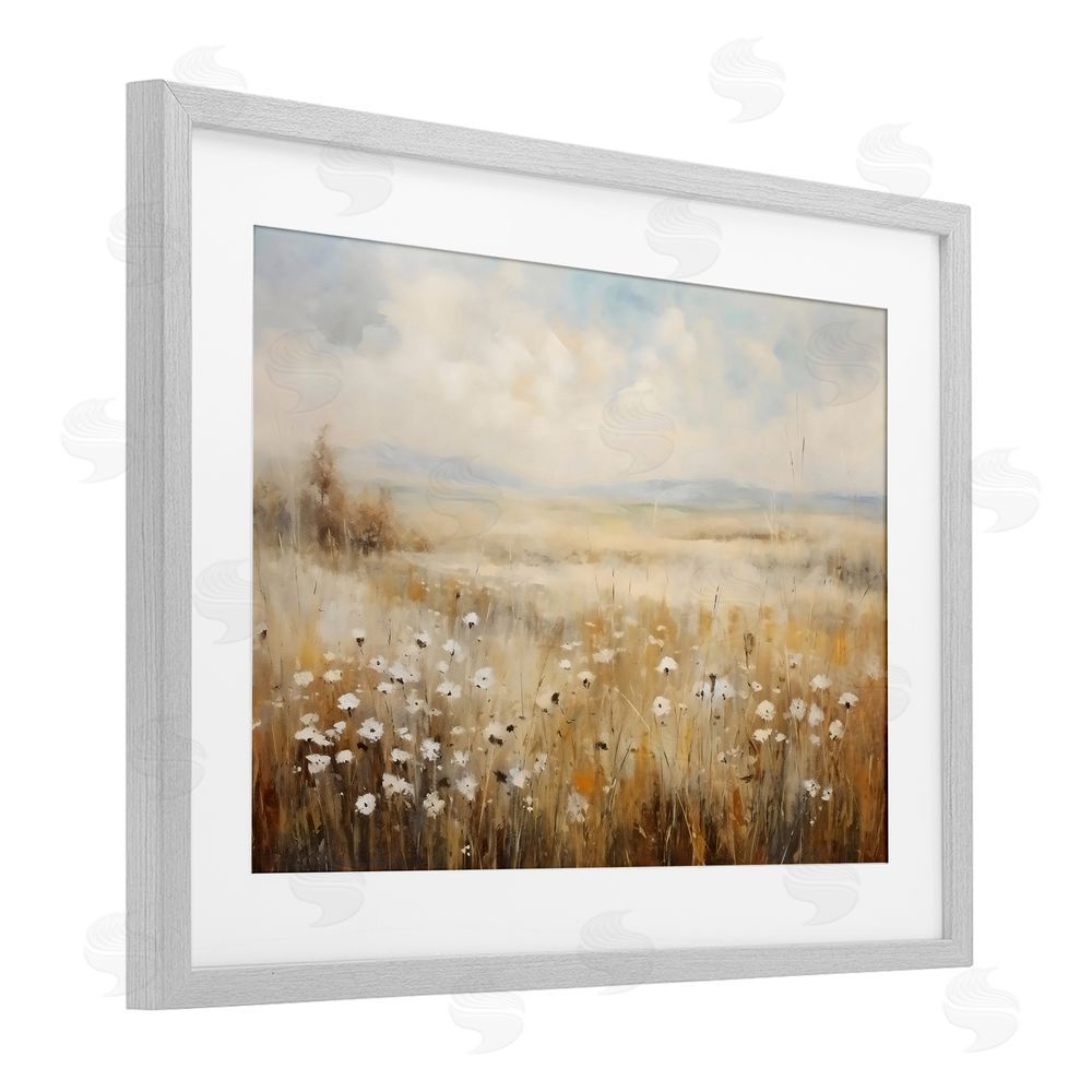 Creative Studio Neutral Land Calmness Gray Framed Print Under Glass Wall Art