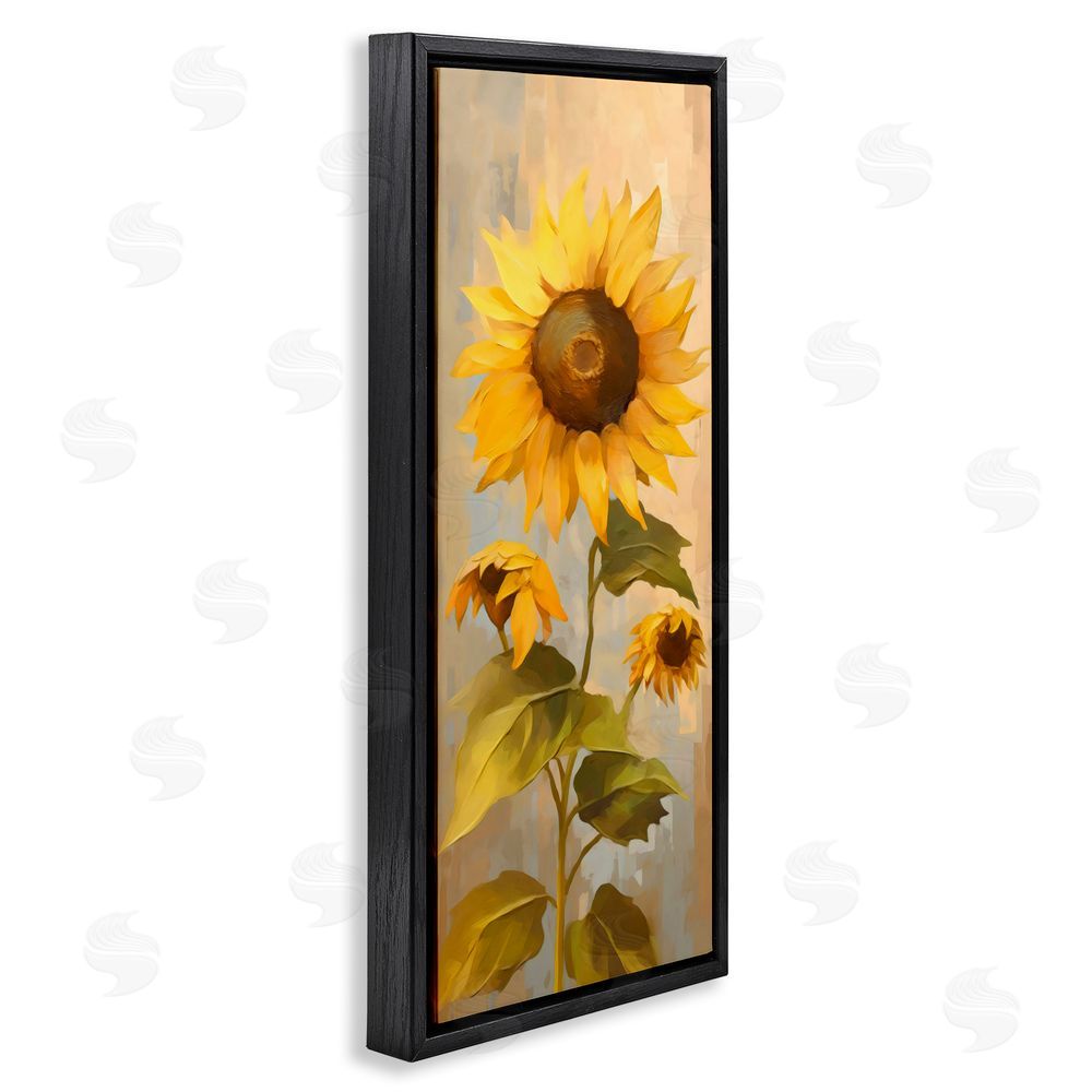 Creative Studio Vibrant Autumn Sunflower Black Floating Frame Canvas Wall Art Print