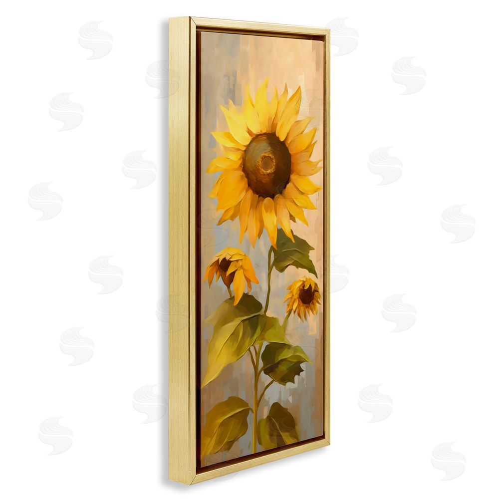 Creative Studio Vibrant Autumn Sunflower Gold Floating Frame Canvas Wall Art Print