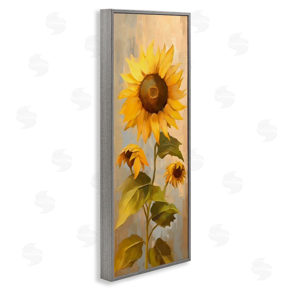 Creative Studio Vibrant Autumn Sunflower Gray Framed Giclee Wall Art Print