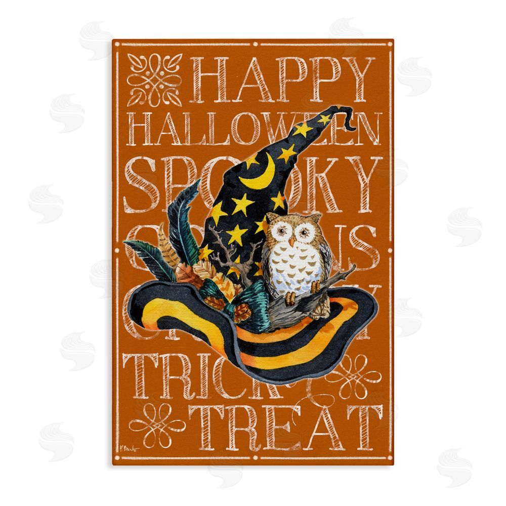 Paul Brent Witchy Hat & Owl Phrases Canvas Wall Art Print