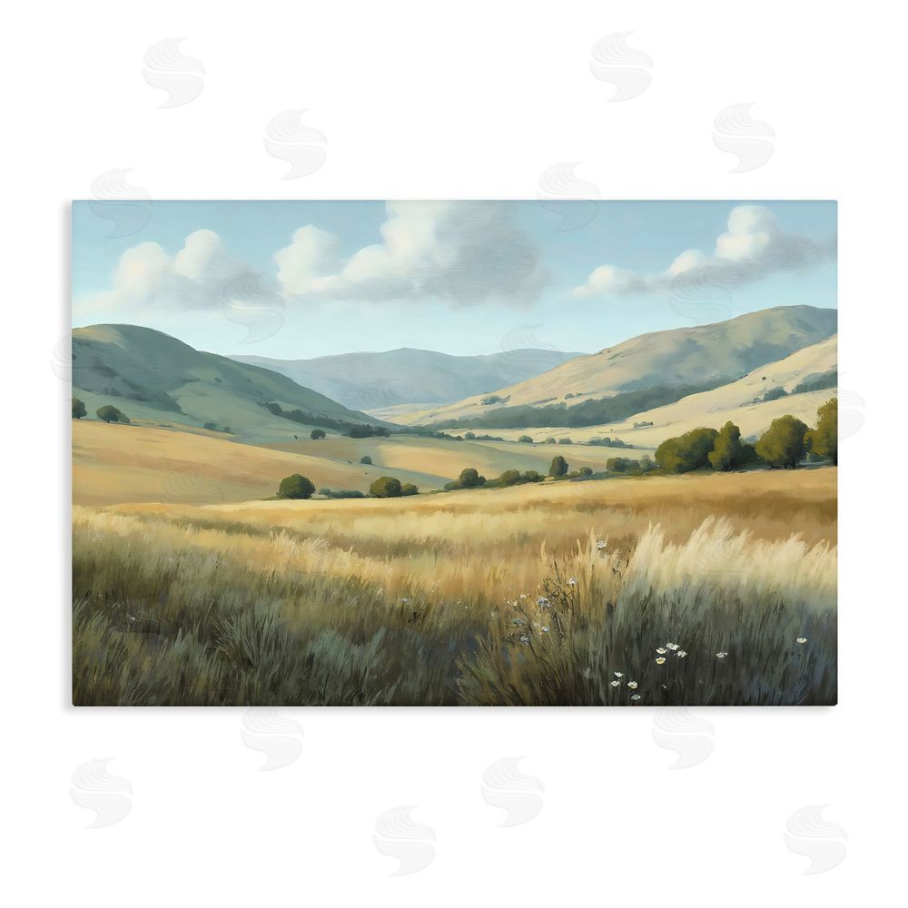 Creative Studio Rolling Hills at Golden Hour Stretched Canvas Wall Art