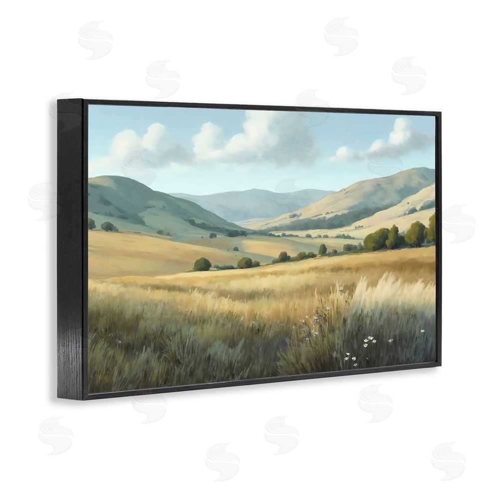 Creative Studio Rolling Hills at Golden Hour Black Framed Giclee Wall Art