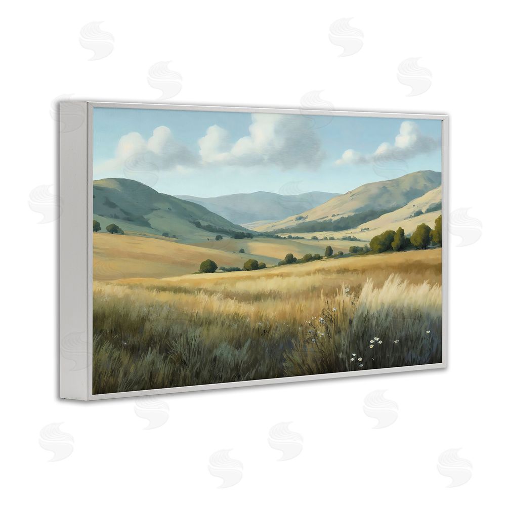 Creative Studio Rolling Hills at Golden Hour White Framed Giclee Wall Art