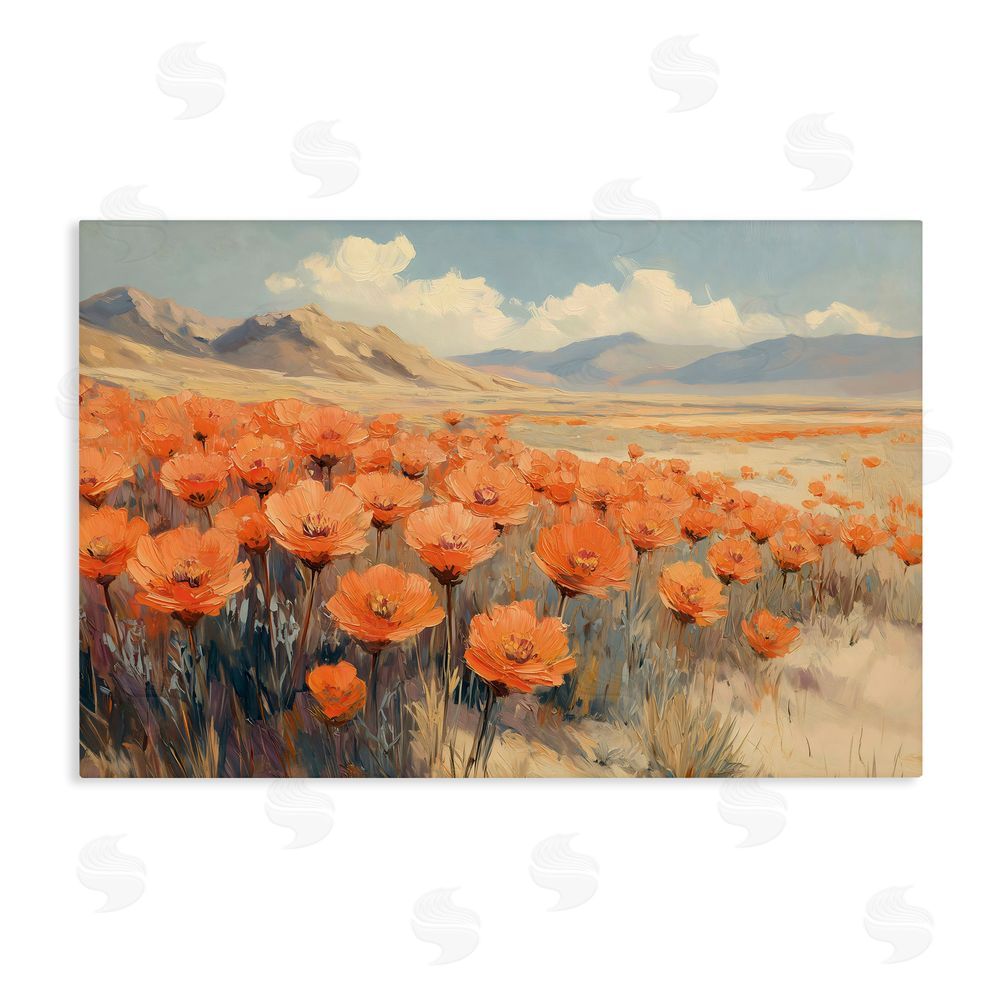Gina Kelly Desert Poppies in Valley Stretched Canvas Wall Art