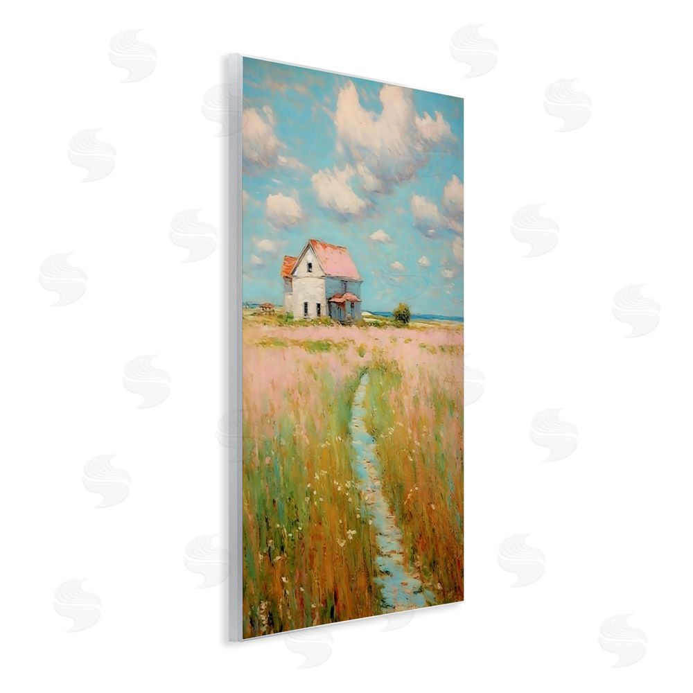Creative Studio House in Field of Flowers Wall Plaque Home Decor Art Print