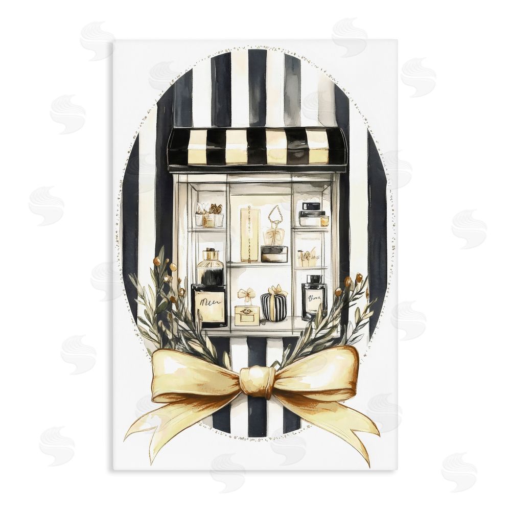 Petal Prints Design Maison Perfume Window Display Stretched Canvas Wall Art