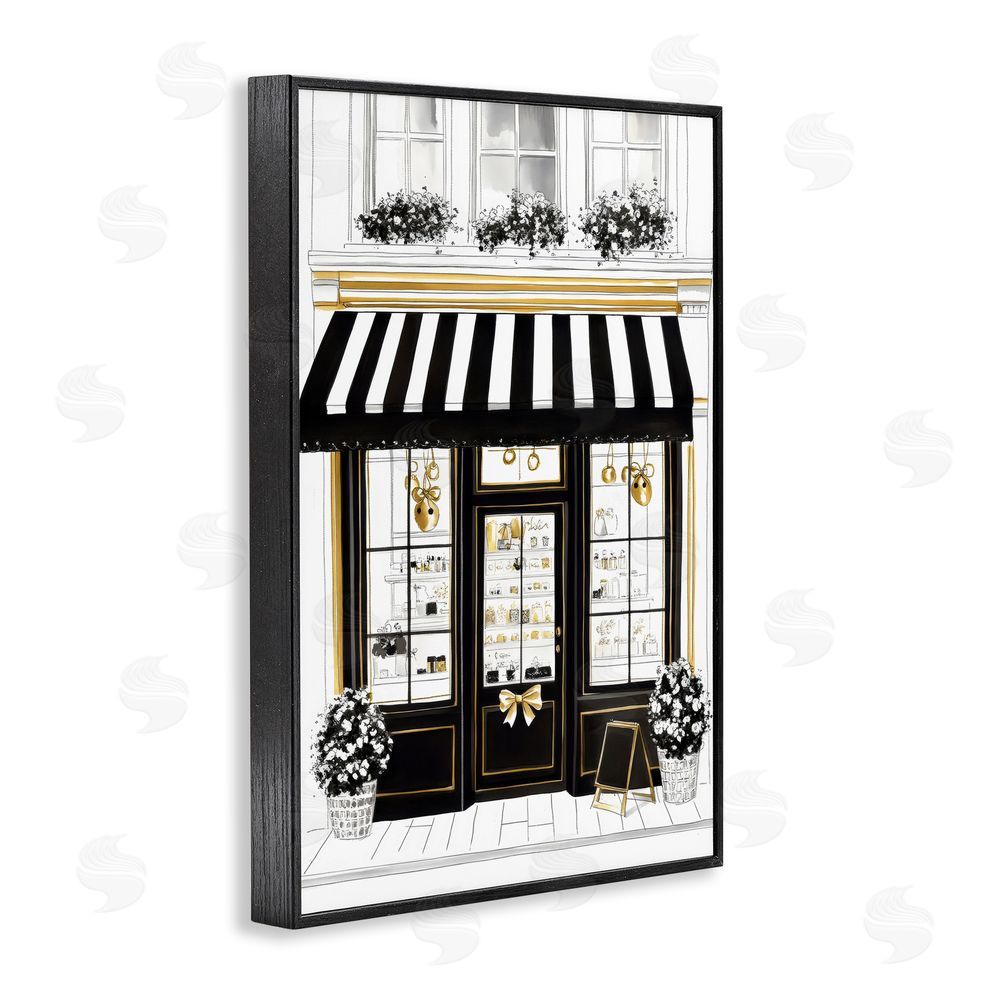 Petal Prints Design Paris Storefront Window Display Black Framed Giclee Wall Art