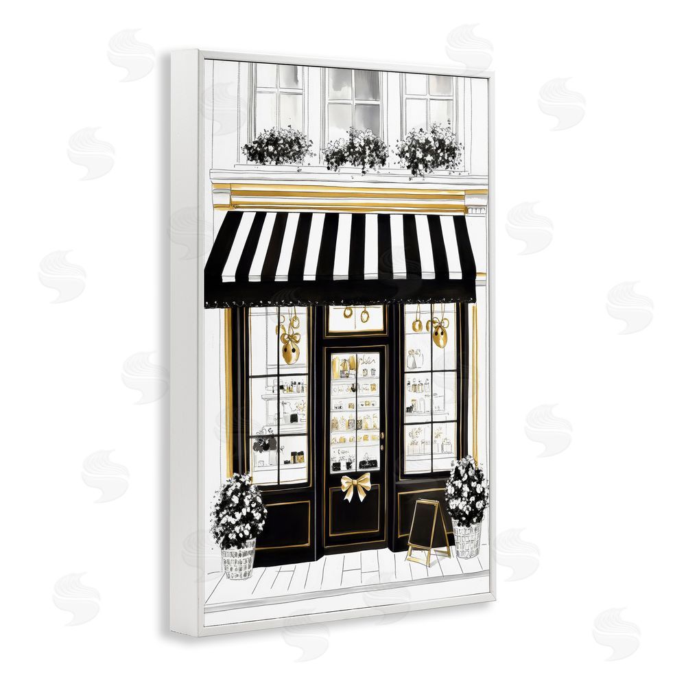 Petal Prints Design Paris Storefront Window Display White Framed Giclee Wall Art