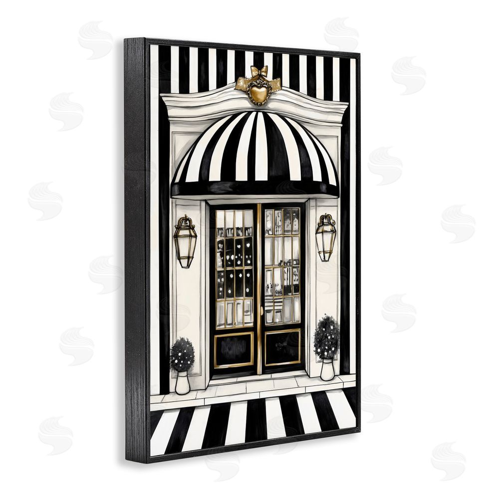 Petal Prints Design Paris Storefront Facade Black Framed Giclee Wall Art
