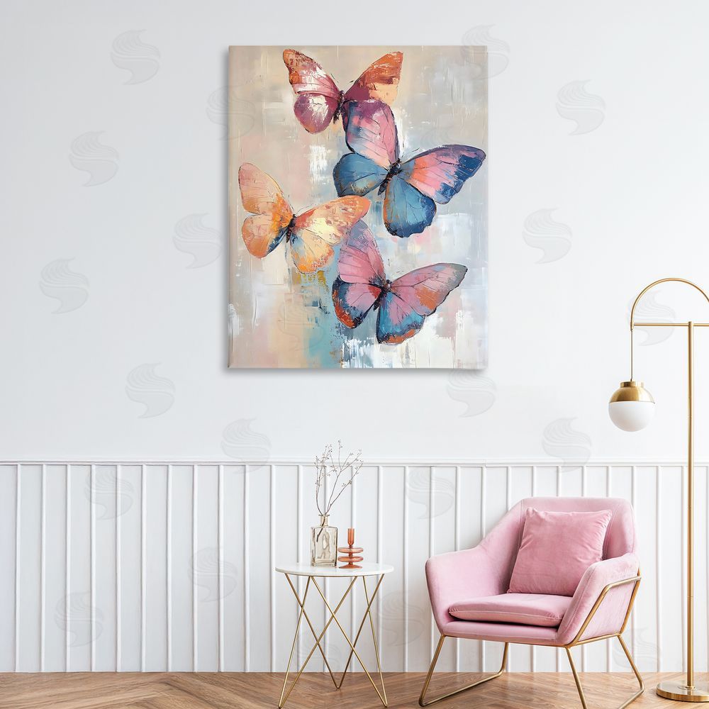 Creative Studio Butterfly Beauty Abstraction Stretched Canvas Wall Art Print in Room
