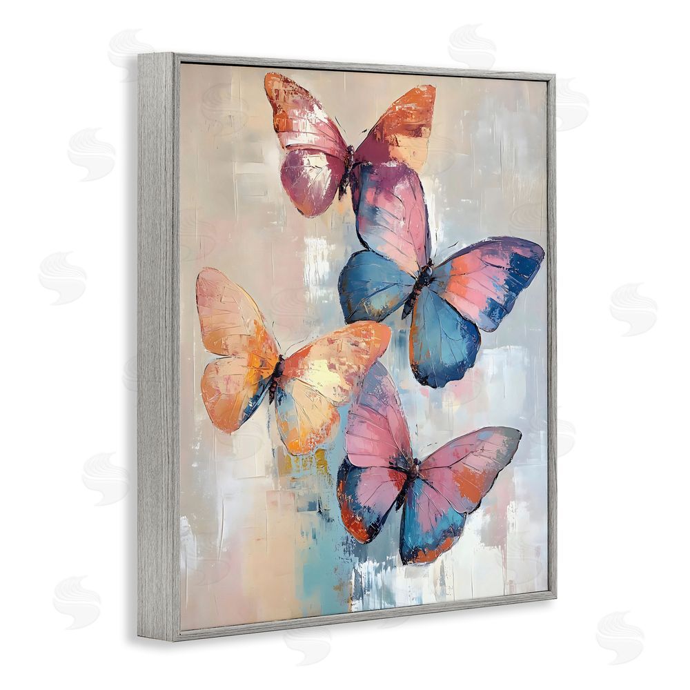 Creative Studio Butterfly Beauty Abstraction Gray Framed Giclee Wall Art Print